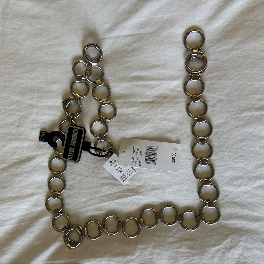 Steve Madden Silver Chain Belt